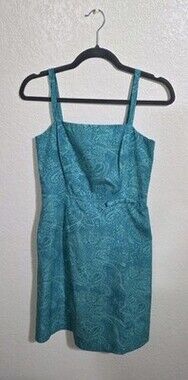 Vintage Ann Taylor Factory Dress Size 2 Shades of Green Paisley Print Summer